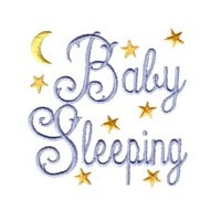 Baby sleeping script lettering, text, writing, baby pack, needle passion embroidery machine embroidery design, ART PES HUS JEF and DST formats
